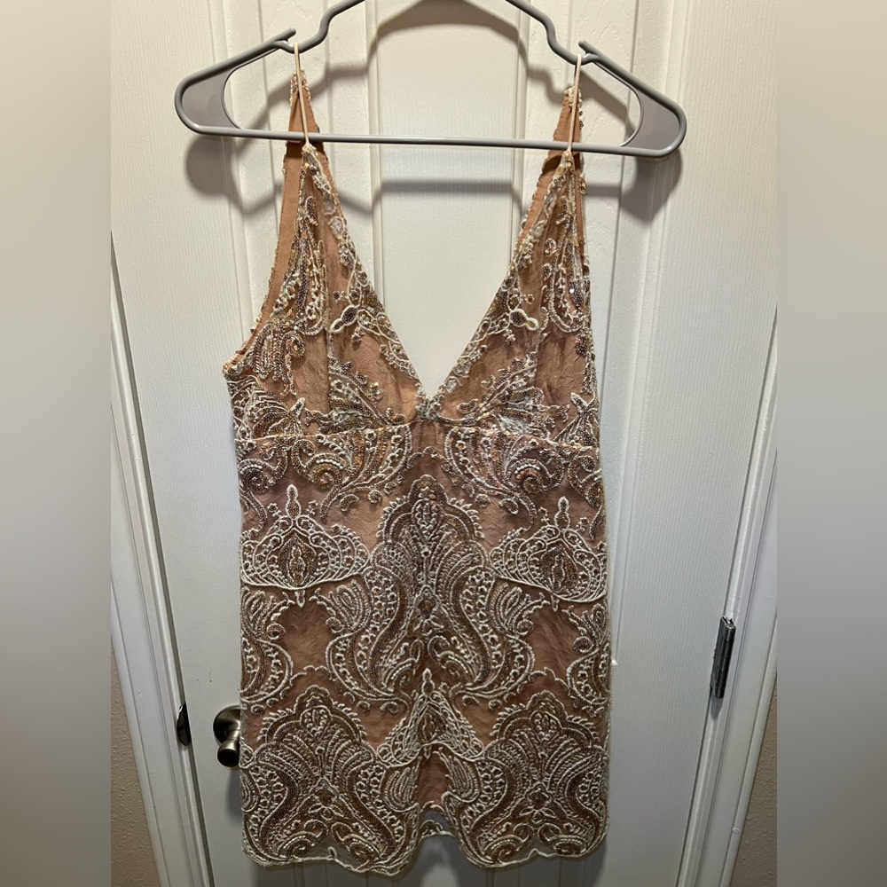 Free people size 8 sequins short dress NWT